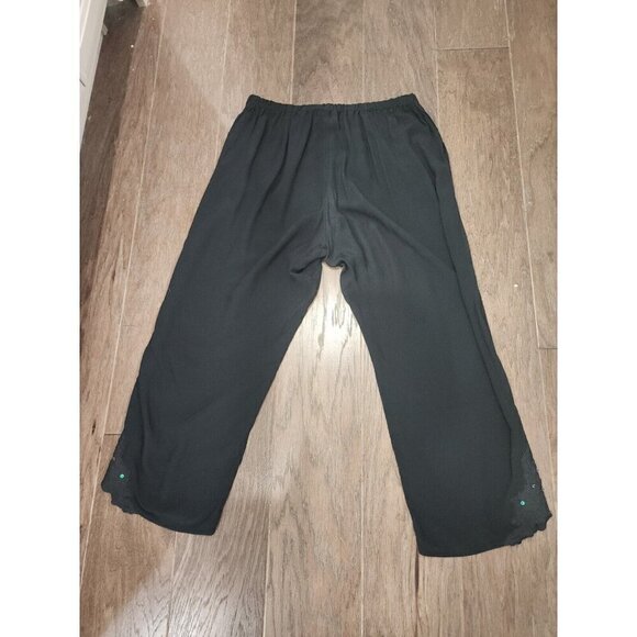 J. Jill Pants Capri Black Elastic Waist Straight Leg High Rise Women's Medium - Picture 3 of 6